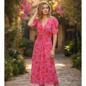 rhode lulani dress pink Rhode Lulani Dress In Pink Diamond Stitch